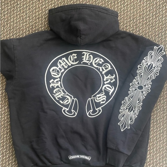 Chrome Hearts Horse Shoe Floral Zip Hoodie S - Picture 2 of 2